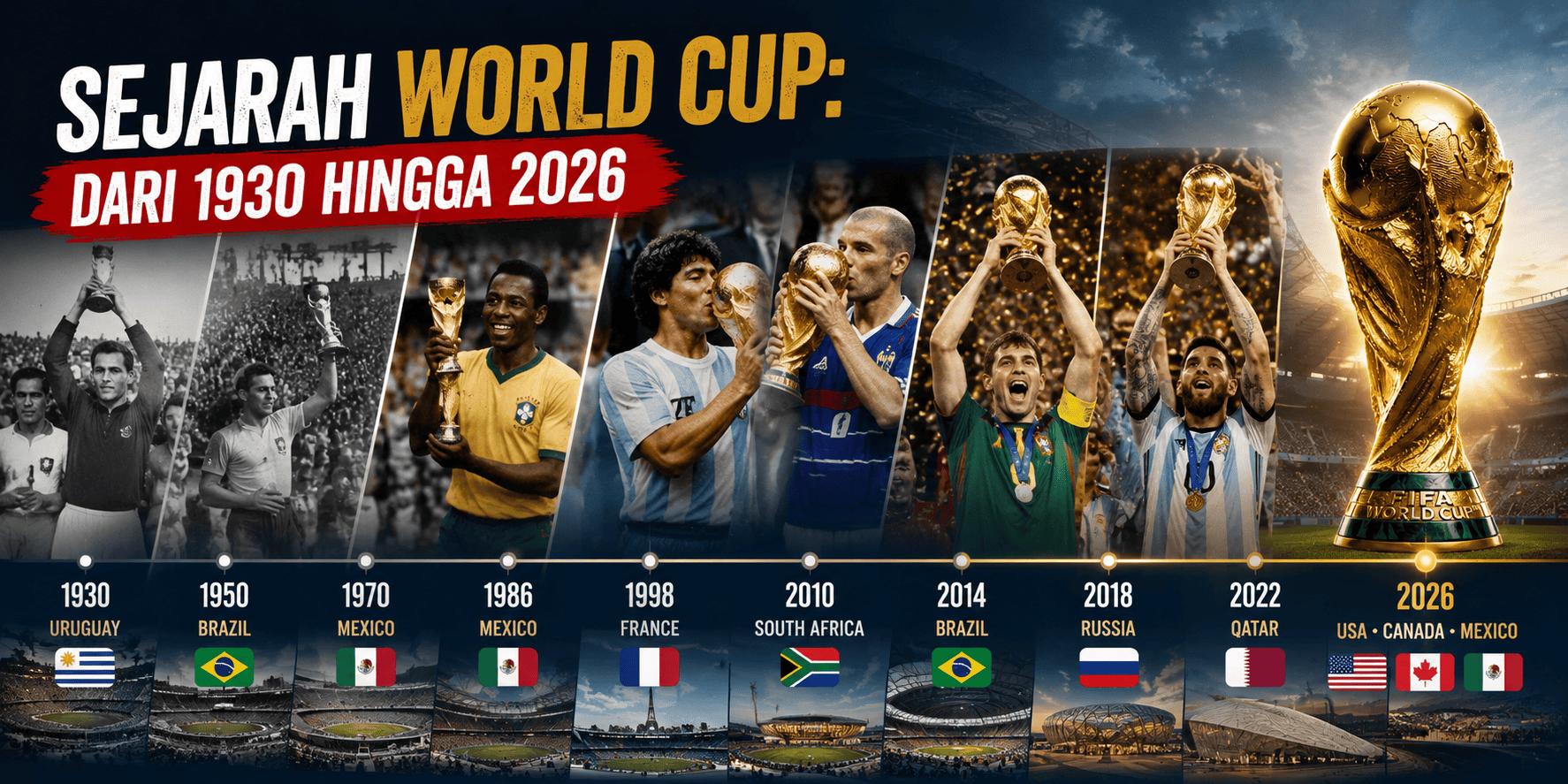 Sejarah World Cup Dari 1930 Hingga 2026
